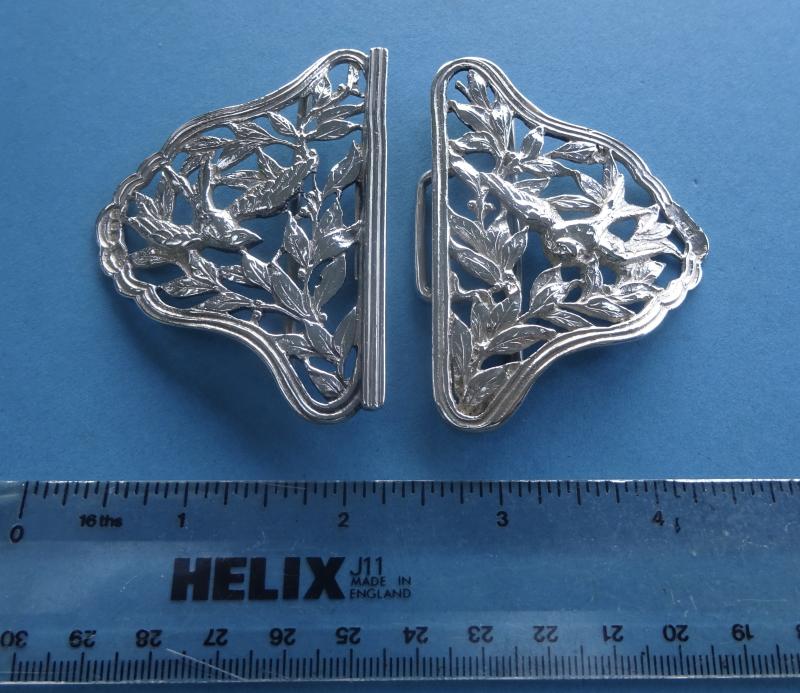 Two piece Silver Nurses Belt Buckle, Swallows,Synyer & Beddoes Birmingham 1899