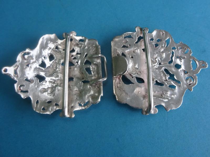 Two Piece Silver Nurses Belt Buckle, Stag Hunt ,Nathan & Hayes Birmingham 1892