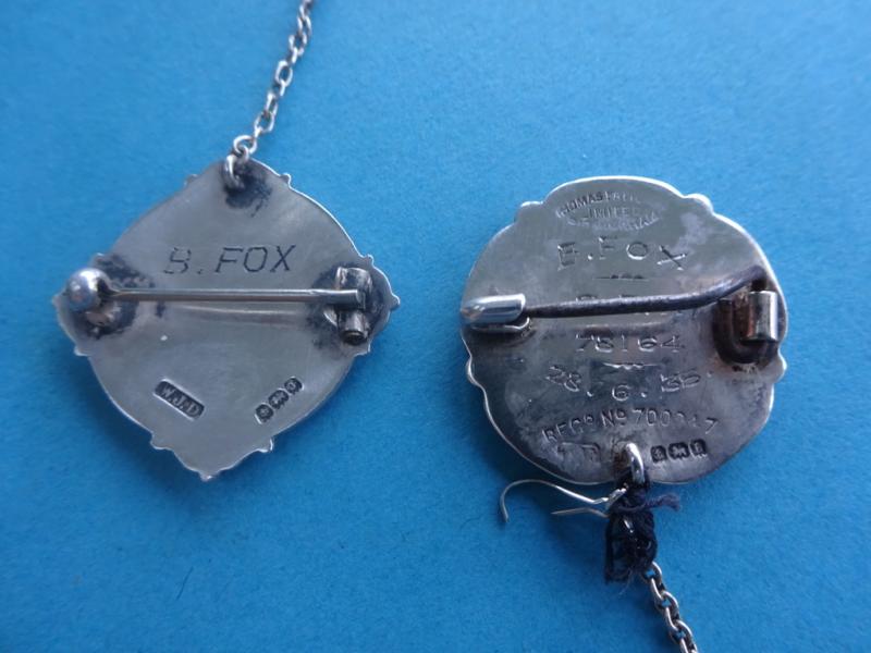 Hull Royal Infirmary Training School for Nurses/ General Nursing Council For England & Wales,Silver pair of badges