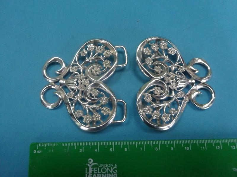 Two Piece Silver Nurses Belt Buckle, PM ltd Birmingham 1994