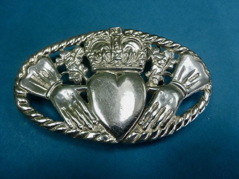 Two piece Silver Claddagh Nurses Belt Buckle,