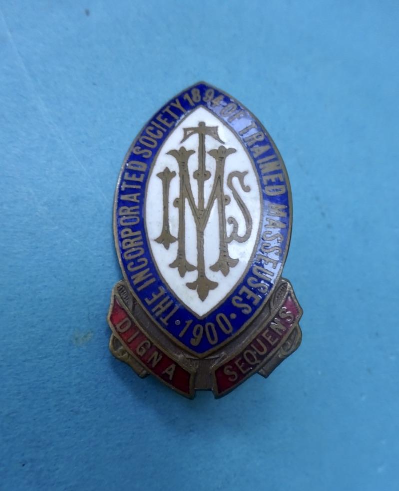 The Incorporated Society of Trained Masseuses/ The Chartered Society of Massage and Medical Gymnastics, pair of badges