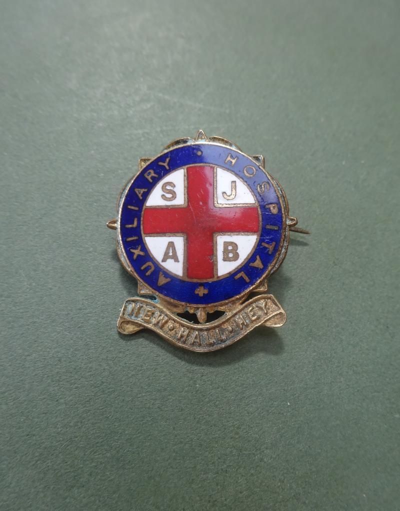 New Hall Hey, Auxiliary Hospital,Rossendale Lancs. First World War badge