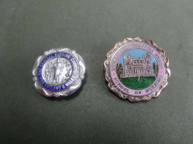 Stoke Park Hospital Group School of Nursing Bristol/GNC Learning Disabilities Nursing badge pair